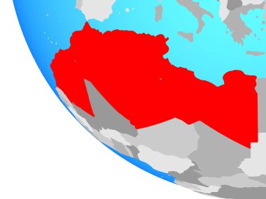 Basit dünya Mağrip bölgesi. 3D çizim.