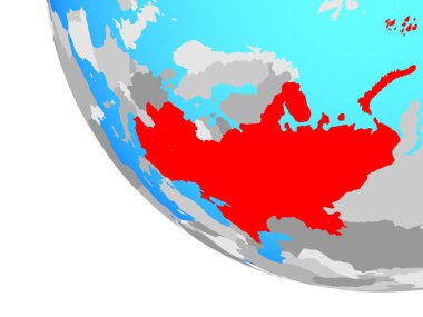 Doğu Avrupa basit dünya üzerinde. 3D çizim.