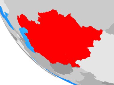 Orta Asya basit dünya üzerinde. 3D çizim.