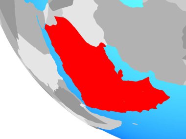 Arabistan basit dünya üzerinde. 3D çizim.