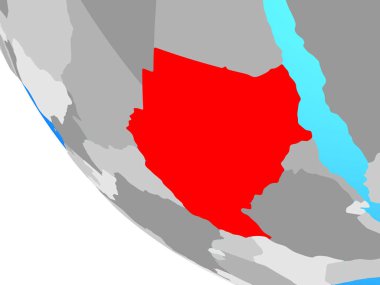 Sudan basit dünya üzerinde. 3D çizim.