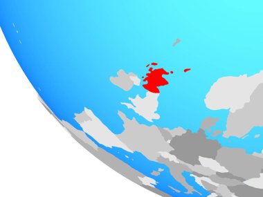 İskoçya basit dünya üzerinde. 3D çizim.