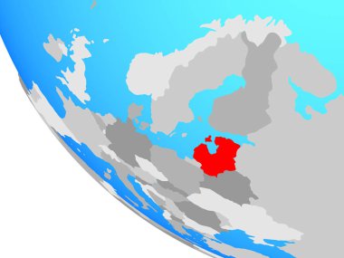 Baltık Devletleri basit dünya üzerinde. 3D çizim.