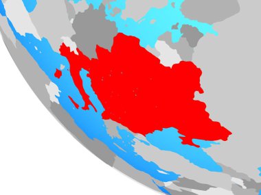 CEI ülkeler basit dünya üzerinde. 3D çizim.