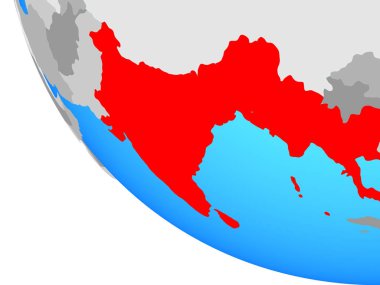 Bimstec üye devletler basit dünya üzerinde. 3D çizim.
