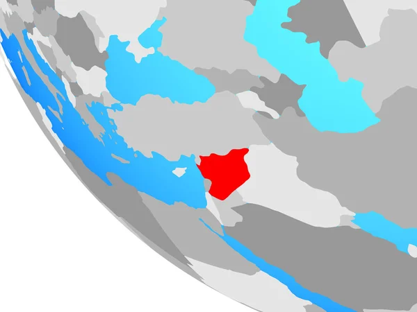 Suriye Basit Dünya Üzerinde Çizim — Stok fotoğraf