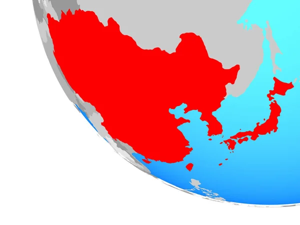 Восточная Азия Простом Глобусе Иллюстрация — стоковое фото