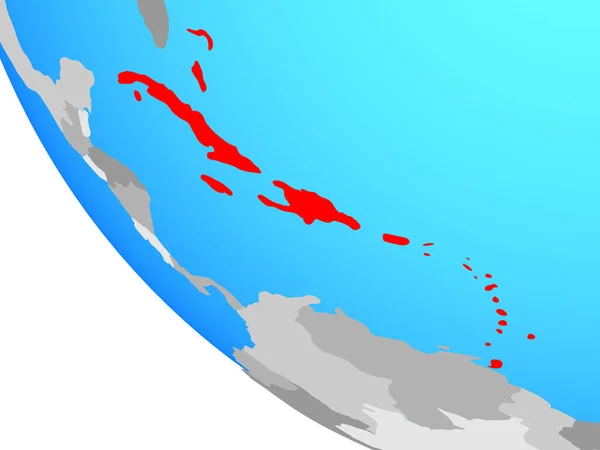 Karayipler Basit Dünya Üzerinde Çizim — Stok fotoğraf