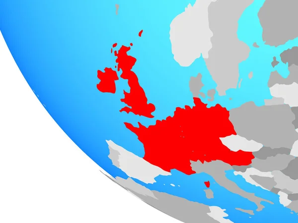 West Europa Eenvoudige Wereldbol Illustratie — Stockfoto