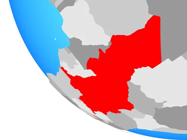 Orta Afrika Basit Dünya Üzerinde Çizim — Stok fotoğraf