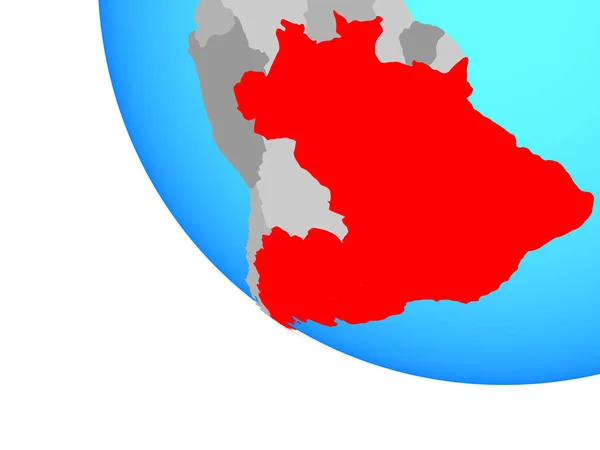 Mercosur Mitglieder Auf Einem Simplen Globus Illustration — Stockfoto