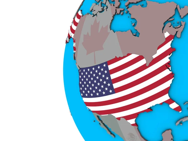 Statele Unite Ale Americii Steag Național Globul Albastru Politic Ilustrație — Fotografie, imagine de stoc