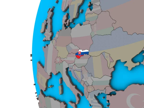 Словаччина Національного Прапора Синій Політичних Моделі Землі Ілюстрація — стокове фото