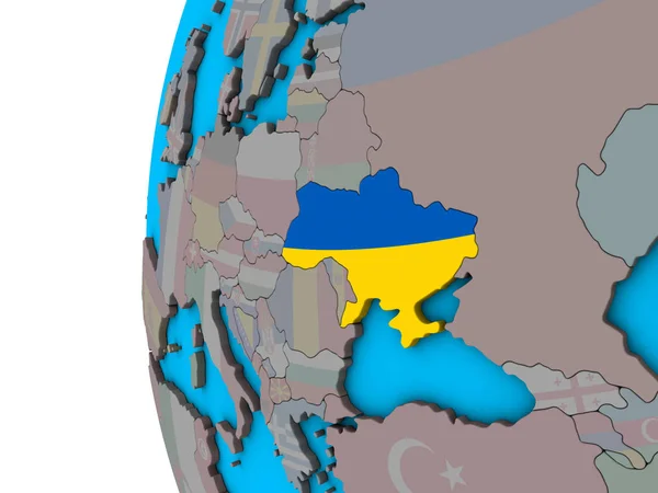 України Національного Прапора Синій Політичних Моделі Землі Ілюстрація — стокове фото