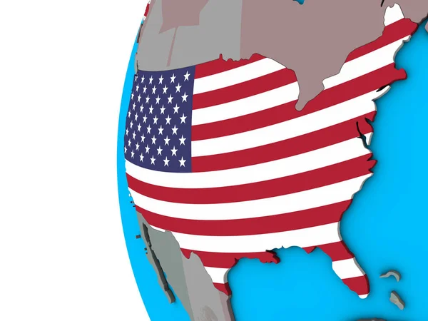 Estados Unidos Con Bandera Nacional Globo Azul Político Ilustración —  Fotos de Stock