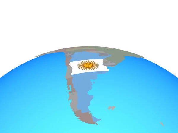 Argentina National Flag Political Globe Illustration — Stock Photo, Image