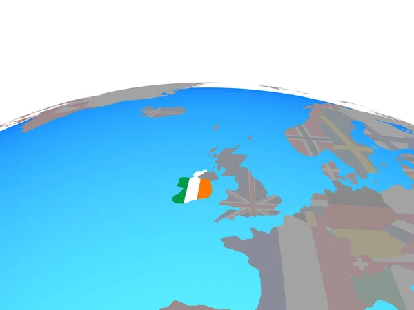 Ιρλανδία Εθνική Σημαία Στον Πολιτικό Κόσμο Απεικόνιση — Φωτογραφία Αρχείου