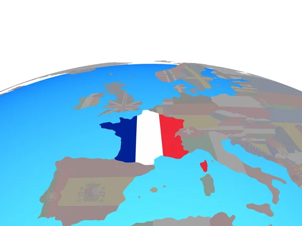 France National Flag Political Globe Illustration — Stock Photo, Image