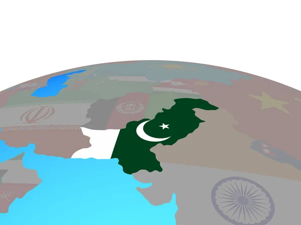 세계에 국기와 파키스탄입니다 일러스트 — 스톡 사진