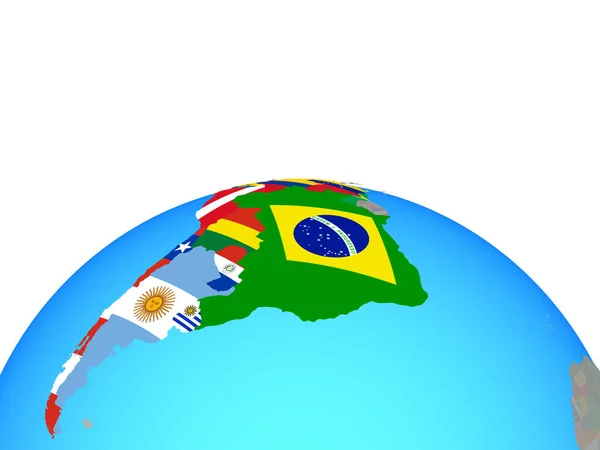 Latin America National Flags Political Globe Illustration — Stock Photo, Image