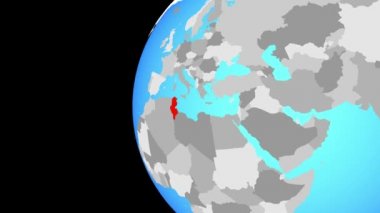 Mavi küre üzerinde Tunus kapanış