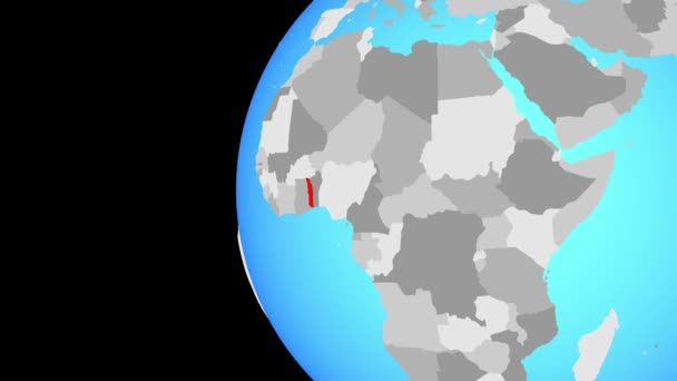 Se rapprocher du Togo sur le globe bleu — Video