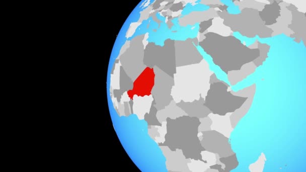 Приближается к Нигеру на голубом шаре — стоковое видео