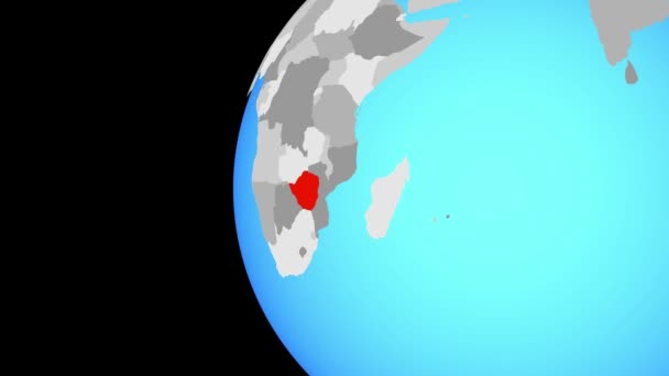 Att sluta på Zimbabwe på Blue Globe — Stockvideo