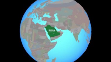Haritada bayrağı olan Suudi Arabistan 'a yakınlaştır