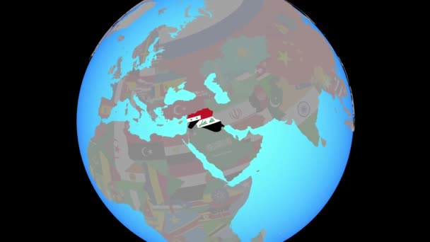 Zoom sur le territoire de l'État islamique avec des drapeaux sur la carte — Video