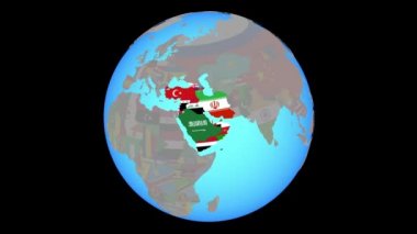 Haritada bayraklarla Batı Asya 'ya yakınlaş