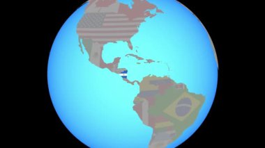 Haritada bayrak ile Nikaragua 'ya yakınlaştır