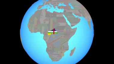 Haritada bayrak ile Orta Afrika 'ya yakınlaş