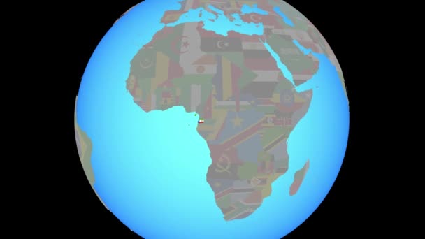 Zoom a Guinea Equatoriale con bandiera sulla mappa — Video Stock