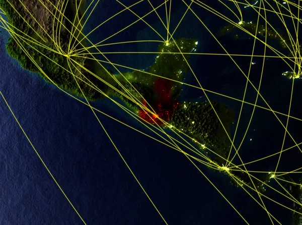 Гватемала Космоса Модели Планеты Земля Сетями Детальная Поверхность Планеты Городским — стоковое фото