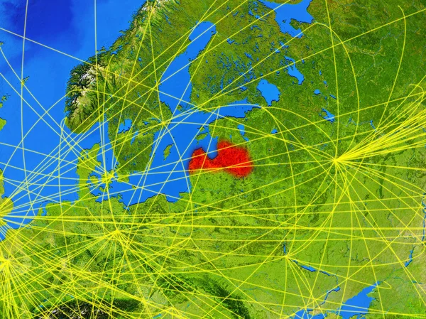 Lettland Från Rymden Modell Planeten Jorden Med Nätverk Detaljerade Planeten — Stockfoto