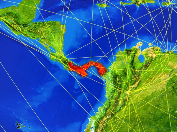 Panama Aus Dem Raum Auf Modell Des Planeten Erde Mit — Stockfoto