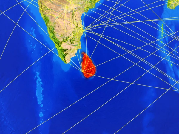 Sri Lanka Desde Espacio Modelo Del Planeta Tierra Con Redes —  Fotos de Stock