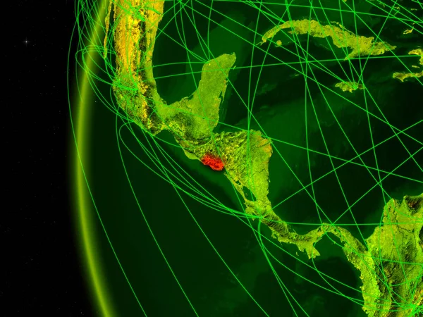 Σαλβαδόρ Από Διάστημα Ψηφιακό Μοντέλο Της Γης Διεθνή Δίκτυα Έννοια — Φωτογραφία Αρχείου