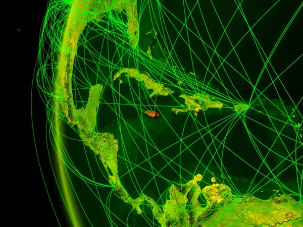 Jamaica Space Digital Model Earth International Networks Concept Digital Communication — Stock Photo, Image