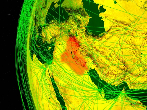 Iraq Space Digital Model Earth International Networks Concept Digital Communication — Stock Photo, Image