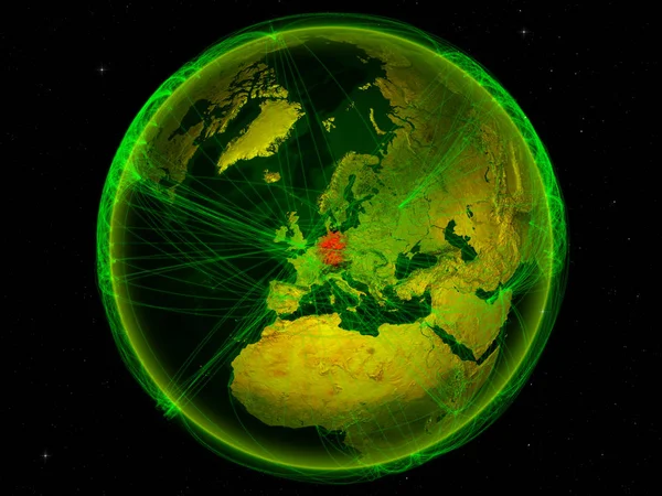 Germania Dallo Spazio Sul Pianeta Terra Con Rete Digitale Che — Foto Stock