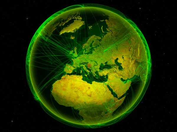 Croatia Space Planet Earth Digital Network Representing International Communication Technology — Stock Photo, Image