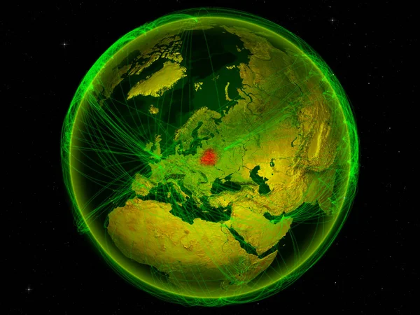 Беларусь Космоса Планете Земля Цифровой Сетью Представляющей Международные Связи Технологии — стоковое фото