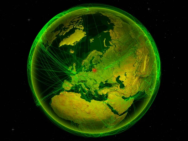 Litwa Miejsca Ziemi Cyfrowej Sieci Reprezentujących Międzynarodowej Komunikacji Technologii Podróży — Zdjęcie stockowe