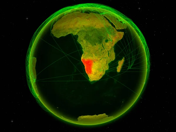 Namibia Dallo Spazio Sul Pianeta Terra Con Rete Digitale Che — Foto Stock