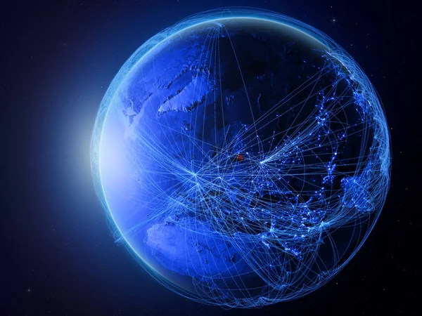 Észtország Hely Földön Kék Digitális Hálózat Nemzetközi Kommunikáció Technológia Utazási — Stock Fotó