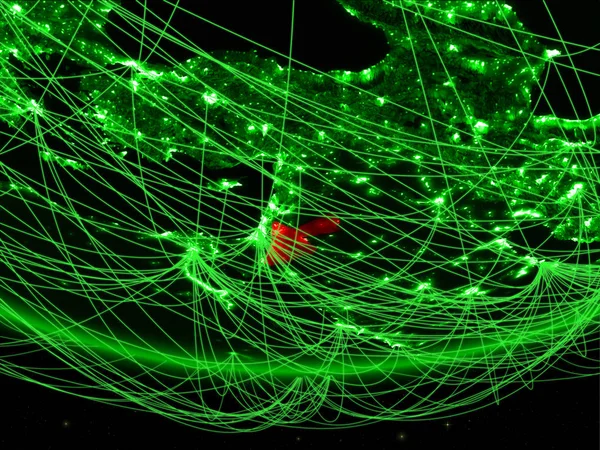 ネットワークを表す緑の時代 通信と地球の緑のモデルのヨルダン イラスト Nasa から提供されたこのイメージの要素 — ストック写真