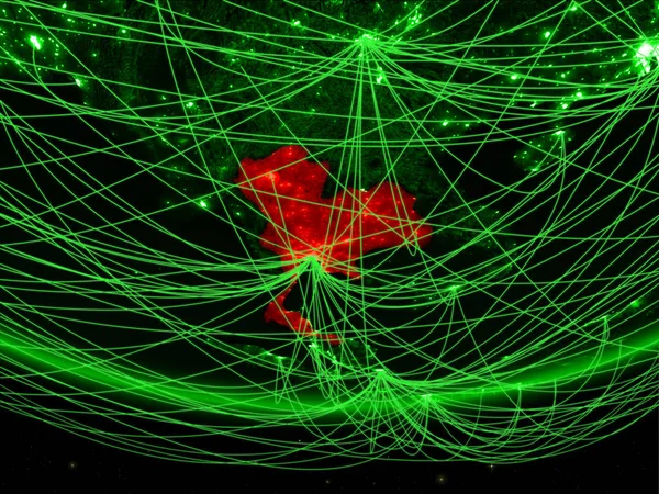 Thailand Auf Einem Grünen Modell Des Planeten Erde Mit Einem — Stockfoto