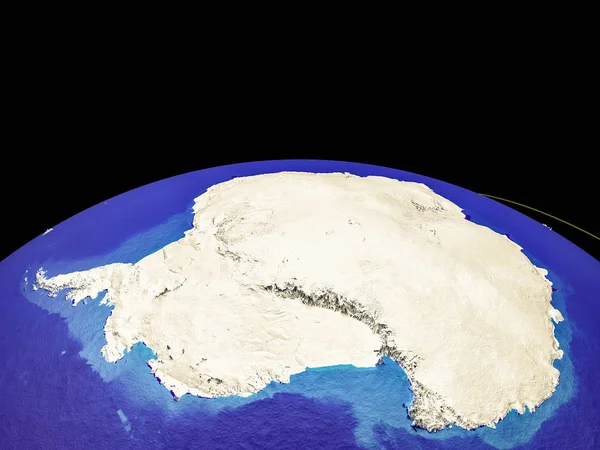 Antartide Sul Pianeta Terra Con Confini Traiettorie Nazionali Che Rappresentano — Foto Stock